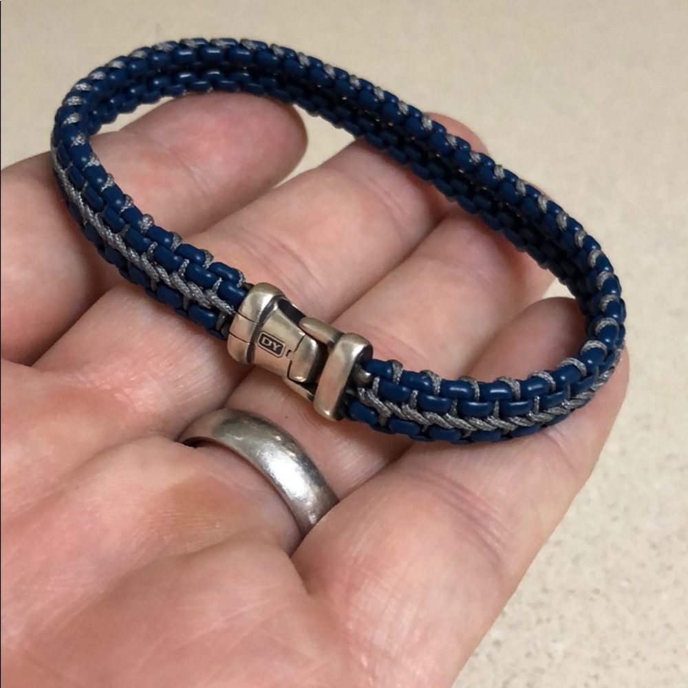 David Yurman Woven Box Chain Bracelet - Navy